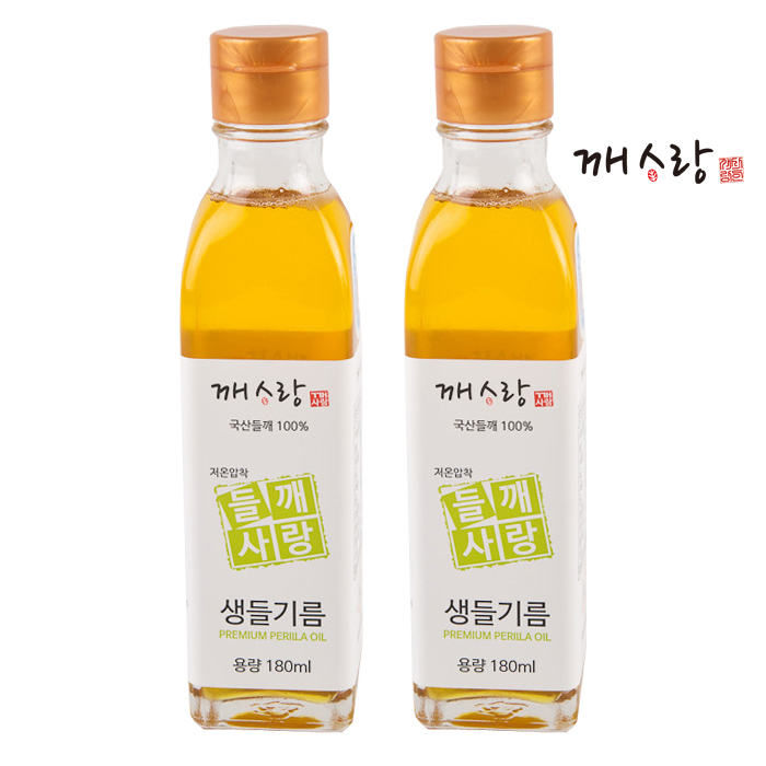 국산 저온압착 생들기름 180ml x 2병